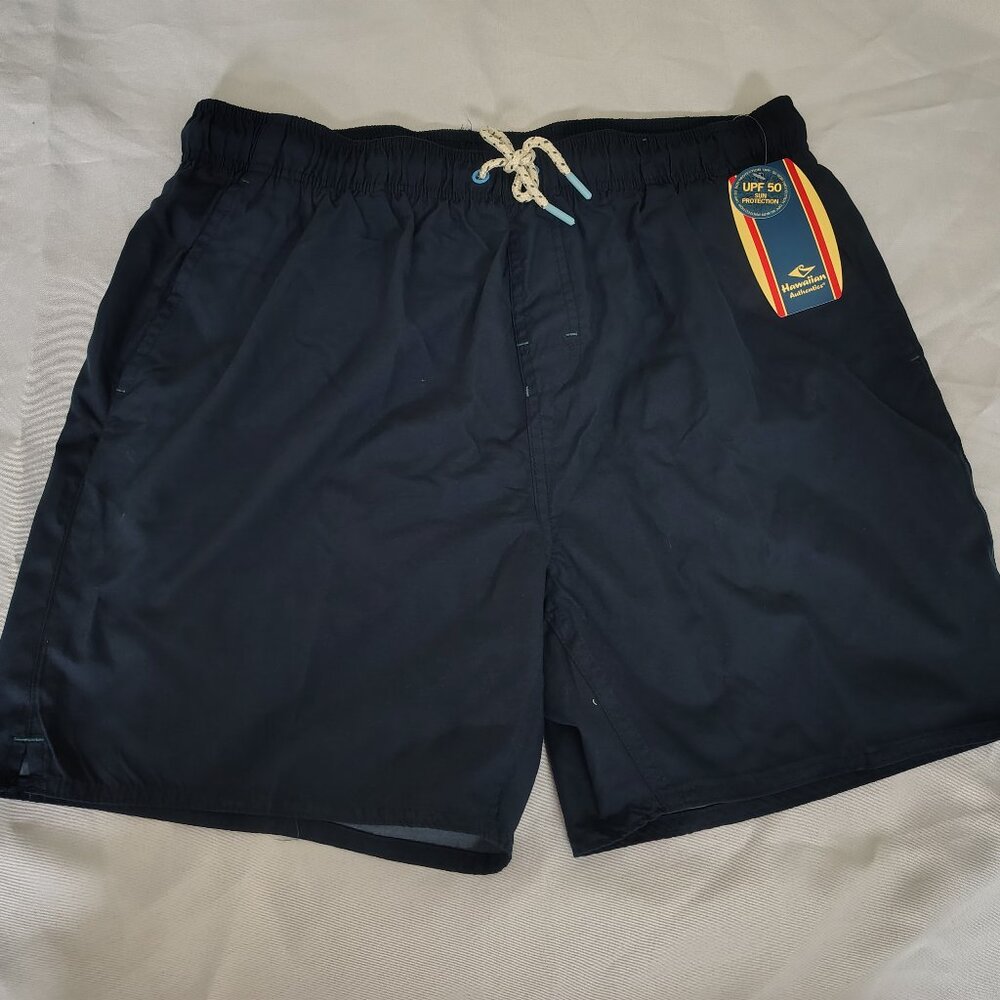 Mens Hawaiian Authentics Size L Color Navy Sand Piper Swim Trunks